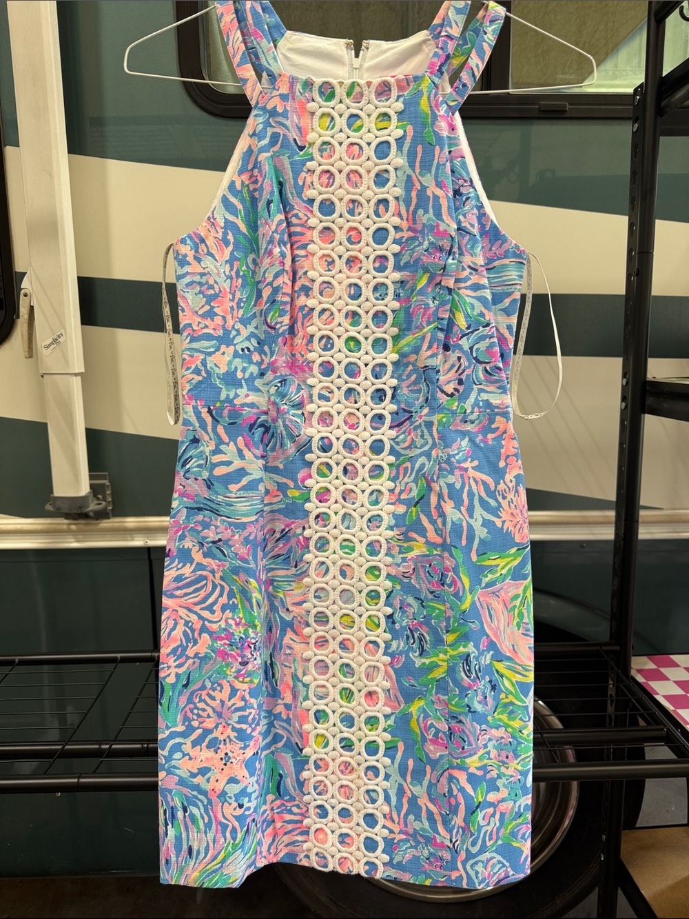 Lilly Pulitzer Multi-Color Floral Pearl Shift with White Crochet